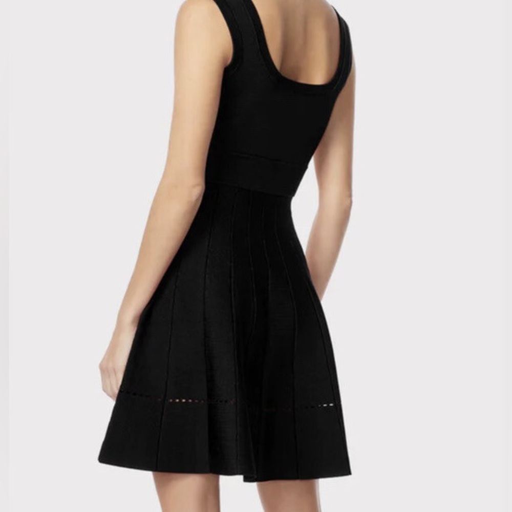 Herve Leger Fit & Flare Sleeveless Minidress